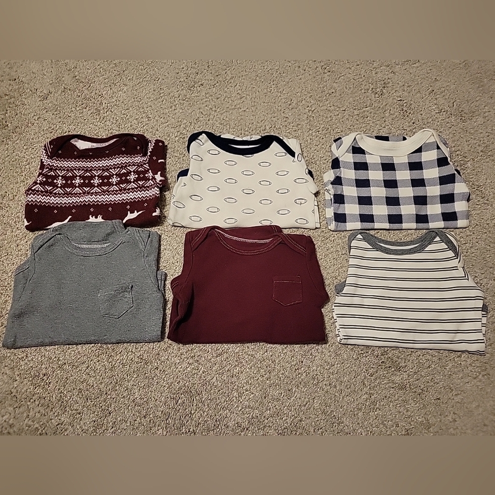 Boys 6-12 Month Assorted Long Sleeve Shirts - Pack of 6